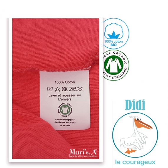 Débardeur rouge coton bio GOTS